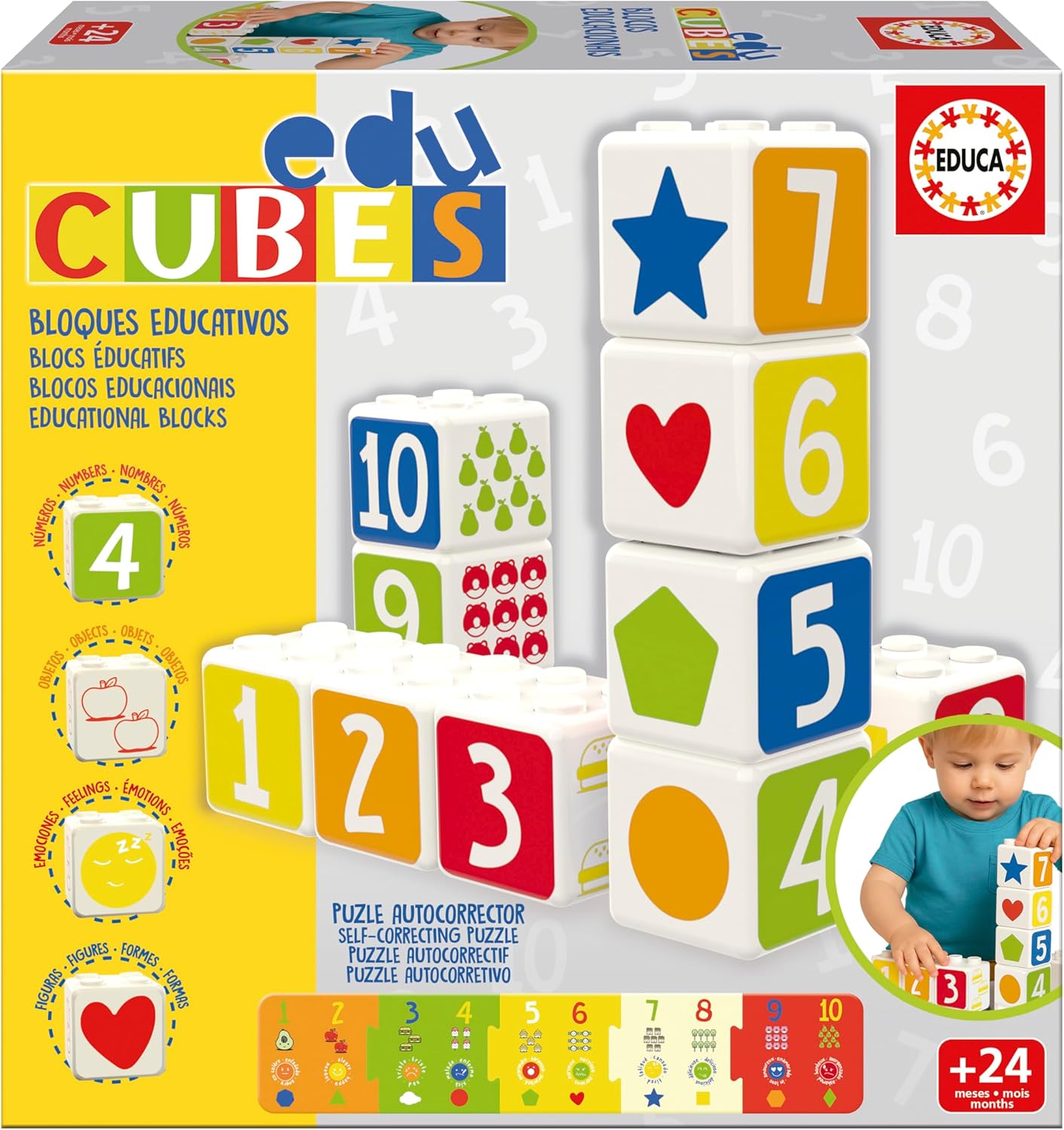 Juegos De Mesa Educa Edu Cubos Bloques Educativos multicolor para niños