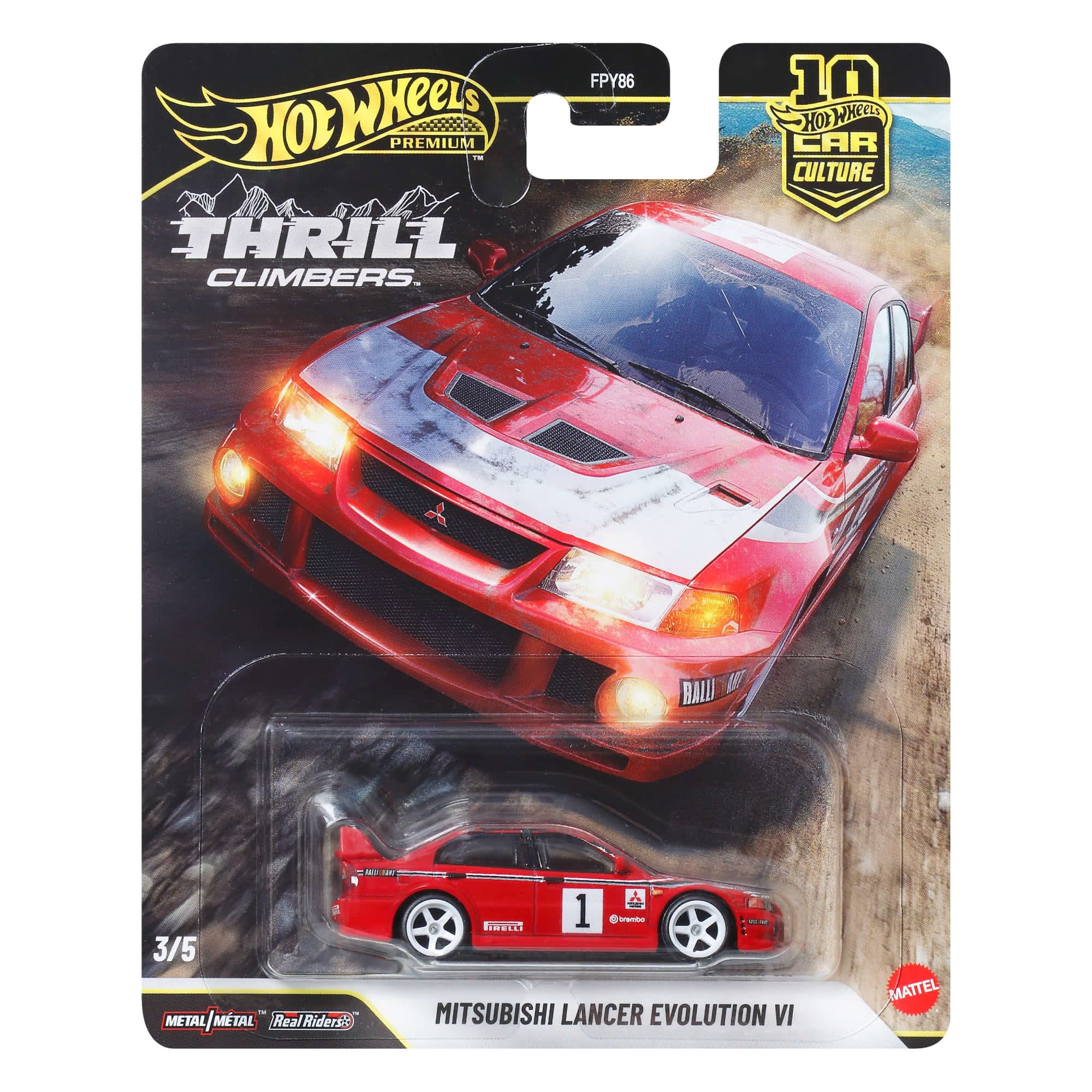Vehículos Y Radiocontrol Mattel Games Hot Wheels Premium Thrill Climbers Mitsubishi Lancer Evolution Vi multicolor para niños