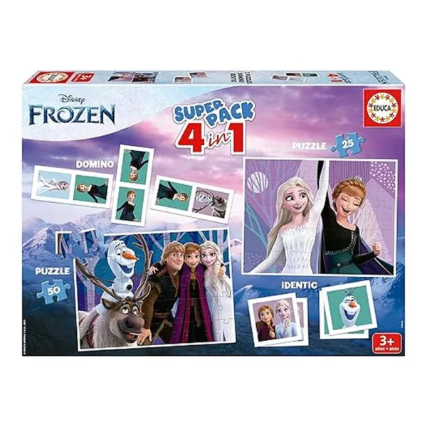 Juegos De Mesa Educa Disney Frozen Super Pack 4 En 1 multicolor para niños