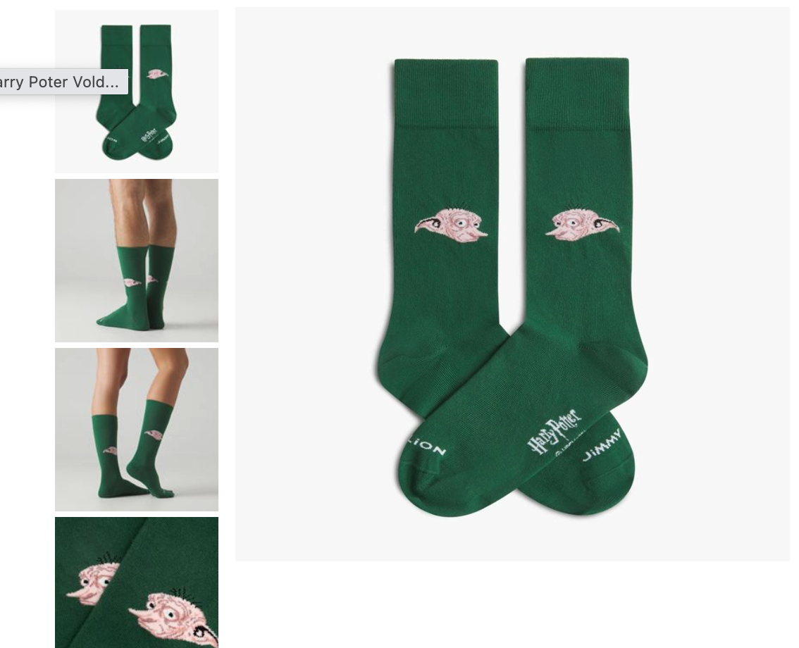 Calcetines Jimmy Lion Harry Potter Dobby verde para unisex
