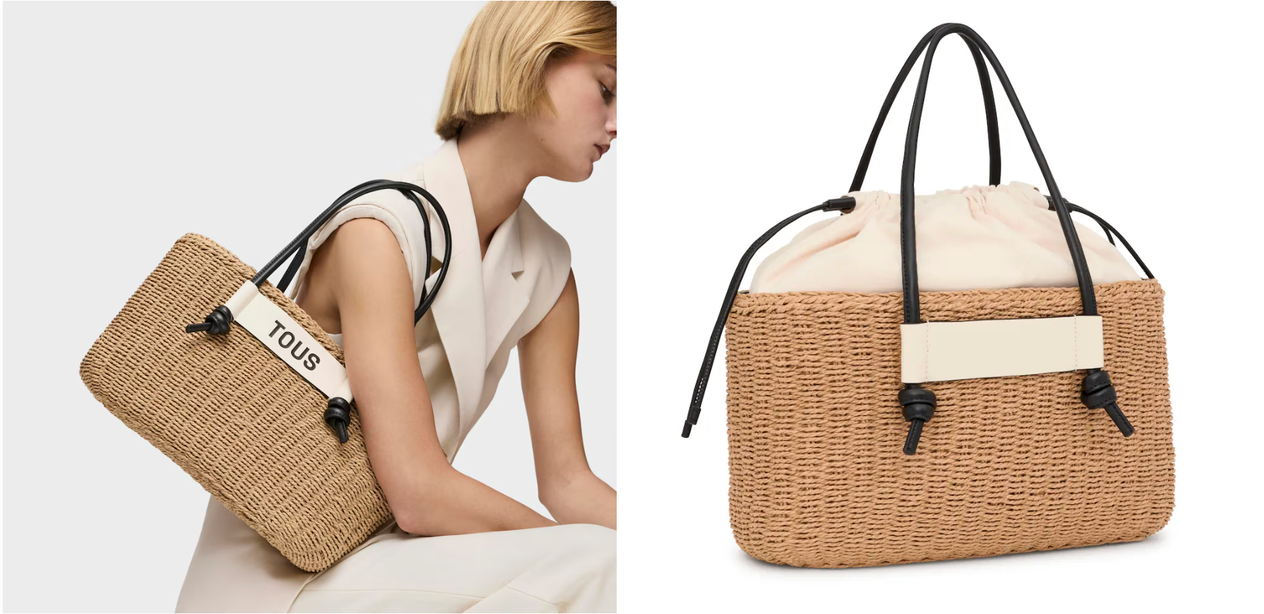 Bolsos Y Mochilas Tous Squbidou Natural natural-negro para mujer
