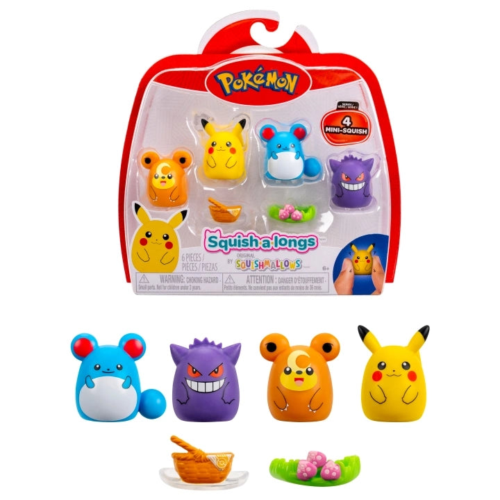 Figuras Y Minimundos Jazwares Sqal Pack 4 Fig Pokemon Squishalongs Std multicolor para niños