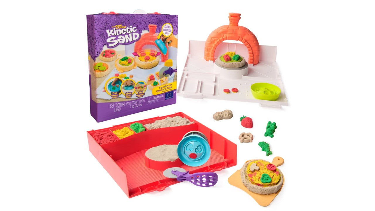 Juegos De Mesa Spin Master Kinetic Sand Squish Pizza multicolor para niños