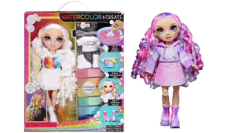 Muñecas Y Peluches Mga Rainbow Watercolor Purple Eyes varios colores para niños