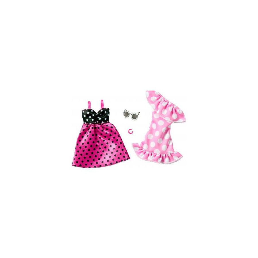 Muñecas Y Peluches Mattel Games Barbie Pack 2 Look De Moda Lunares multicolor para niños