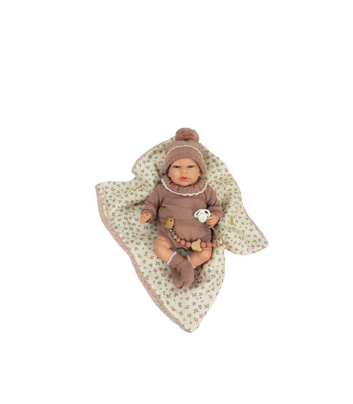 Muñecas Y Peluches Muñecas Arias Reborn Arias 40Cm Greta Rosa Con Manta multicolor para niños