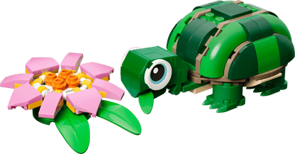 Construcciones Y Puzzles Lego Tortuga Con Flor De Nenúfar multicolor para niños