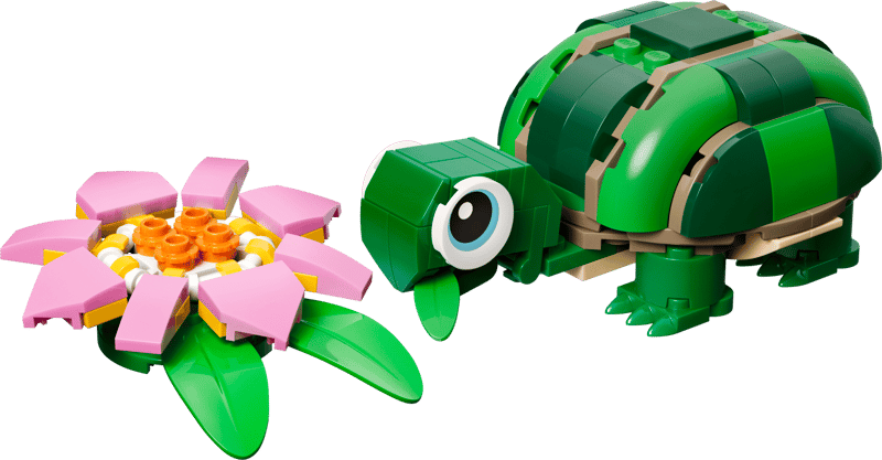 Construcciones Y Puzzles Lego Tortuga Con Flor De Nenúfar multicolor para niños
