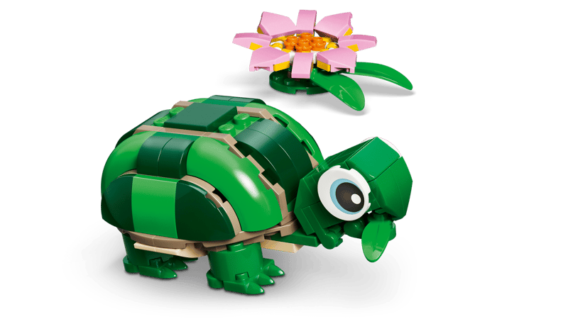 Construcciones Y Puzzles Lego Tortuga Con Flor De Nenúfar multicolor para niños