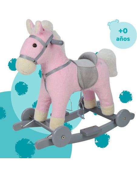 Muñecas Y Peluches Famosa Caballito Rosa Balancin Con Sonido 74 Cm multicolor para bebe