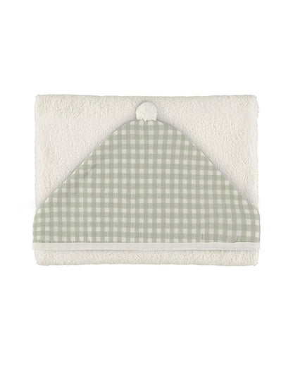 Baño Petit Praia Capa De Baño Checks Vichy Verde 90X90 Cm verde para bebe
