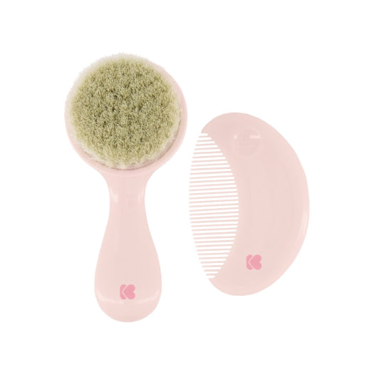 Baño Kikka Boo Set Cepillo Y Peine Cerdas Naturales rosa para bebe