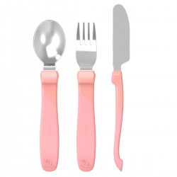 Para Comer Twistshake 78216-Coral Set Cubierto Infantil De Aprendizaje Pastel Coral para mundo bebé