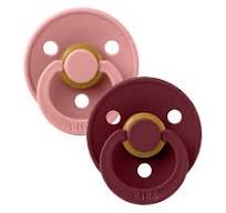 Lactancia Bibs 2 Chupetes Bibs Colour Round Dusty Pink/Elderberry rosa para bebe