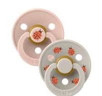 Lactancia Bibs 2 Chupetes Bibs Studio Colour Round Ladybug Blush Mix rosa para bebe