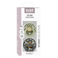 Lactancia Bibs 2 Chupetes Bibs Colour Round Studio Polka S1 Sage-Iron multicolor para bebe