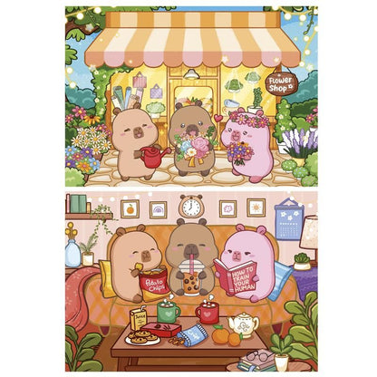 Construcciones Y Puzzles Educa 2 Puzzles 48 Piezas Capybaras Capyfun multicolor para niños