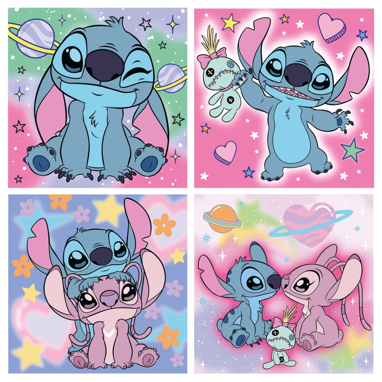 Construcciones Y Puzzles Educa Disney Stitch Maletín 4 Puzzles Progresivos 12-16-20-25 Piezas multicolor para niños