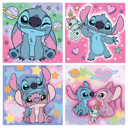 Construcciones Y Puzzles Educa Disney Stitch Maletín 4 Puzzles Progresivos 12-16-20-25 Piezas multicolor para niños