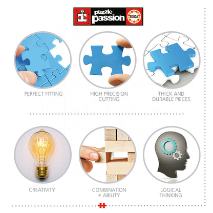 Construcciones Y Puzzles Educa Disney Stitch Maletín 4 Puzzles Progresivos 12-16-20-25 Piezas multicolor para niños