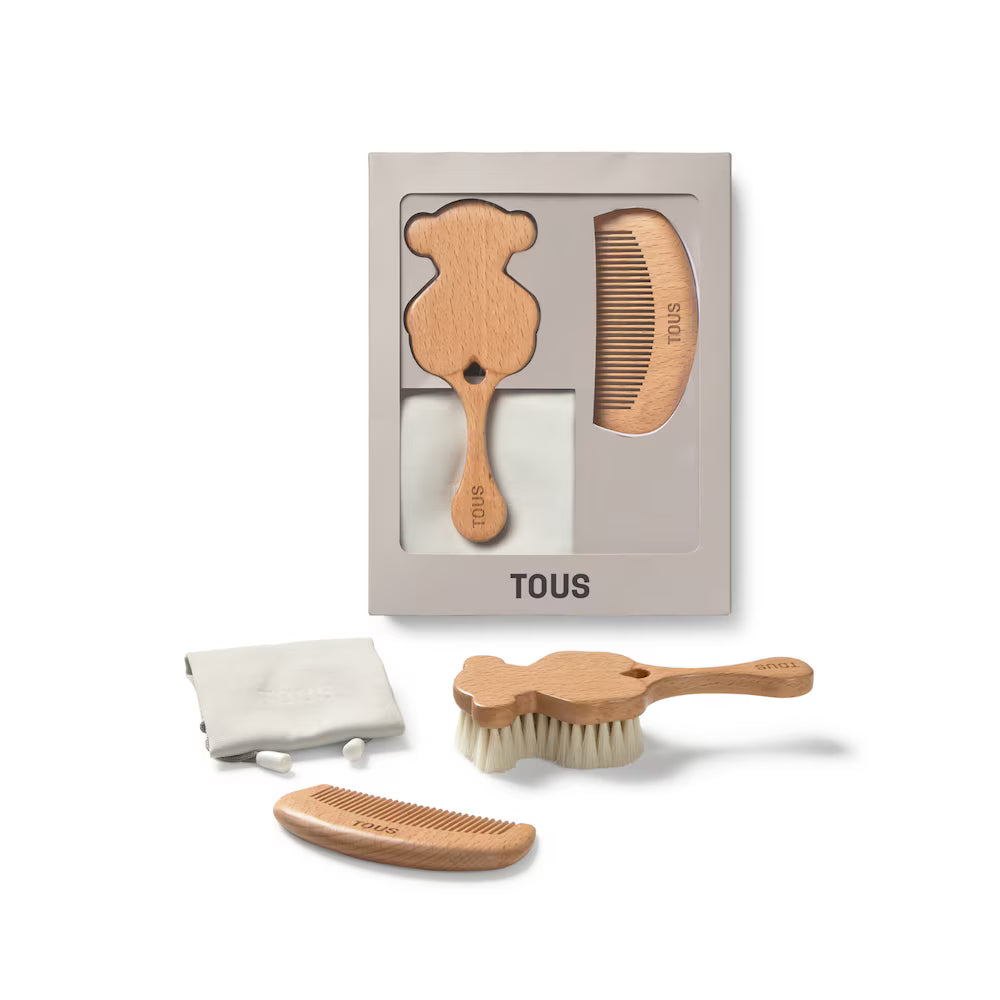 Baño Tous Set De Cepilllo Peine Tous Baby Madera De Haya  Natural multicolor para bebe