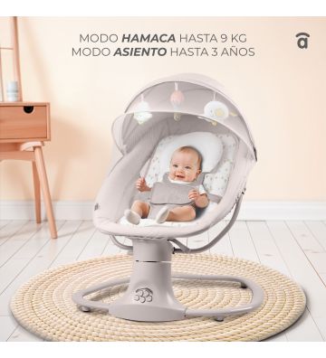 En Casa Asalvo Hamaca Musical Evolutiva  Kahlo Triangles gris para bebe