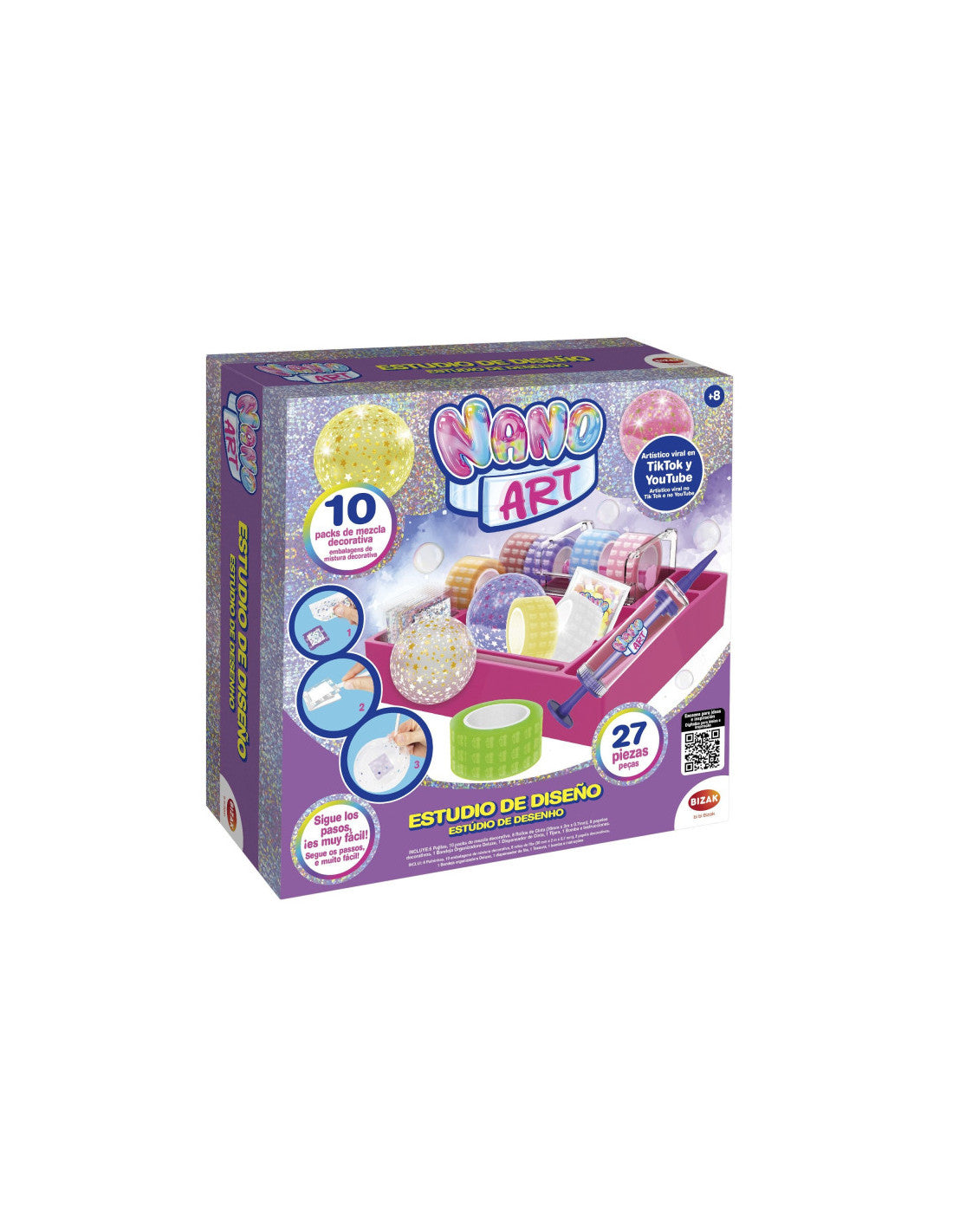 Juegos De Mesa Bizak Nano Art Estudio De Diseño multicolor para niños