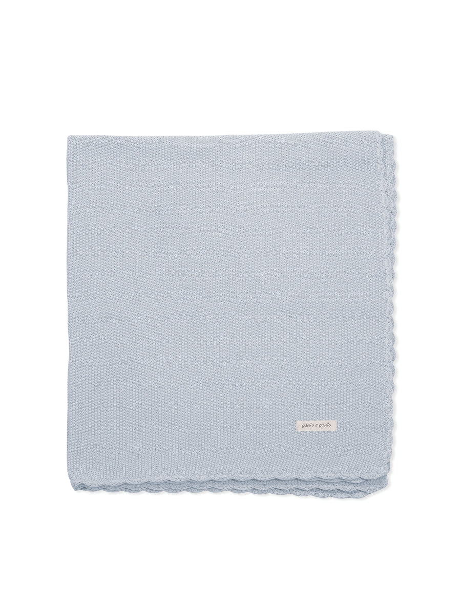 Paseo Pasito A Pasito Manta Punto Bebé Tricot Blue azul para bebe
