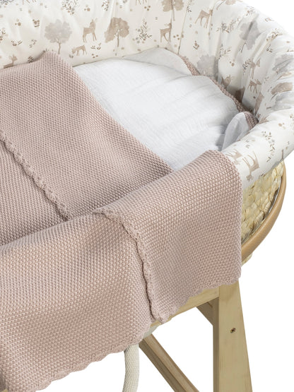 Paseo Pasito A Pasito Manta Punto Tricot Rosa rosa para bebe
