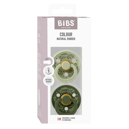 Lactancia Bibs 2 Chupetes Bibs Colour Round Sage-Hunter Green multicolor para bebe