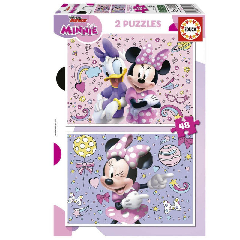 Construcciones Y Puzzles Educa Disney Junior Minnie 2 Puzzles 48 Piezas  28X20 Cm multicolor para niños
