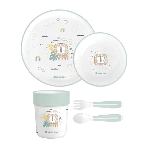 Vajillas Y Platos Kikka Boo Vajilla 5 Piezas Savana  verde para bebe
