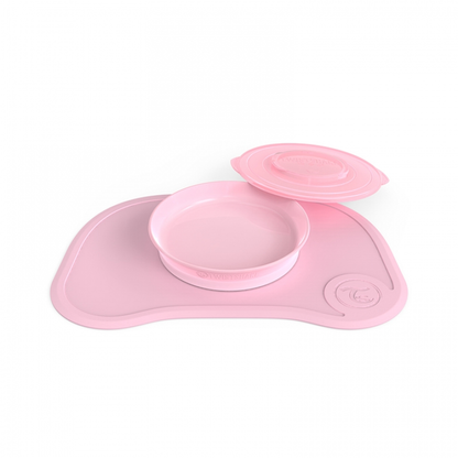 Para Comer Twistshake Mantel Click Mat + Plato Rosa Pastel rosa para bebe
