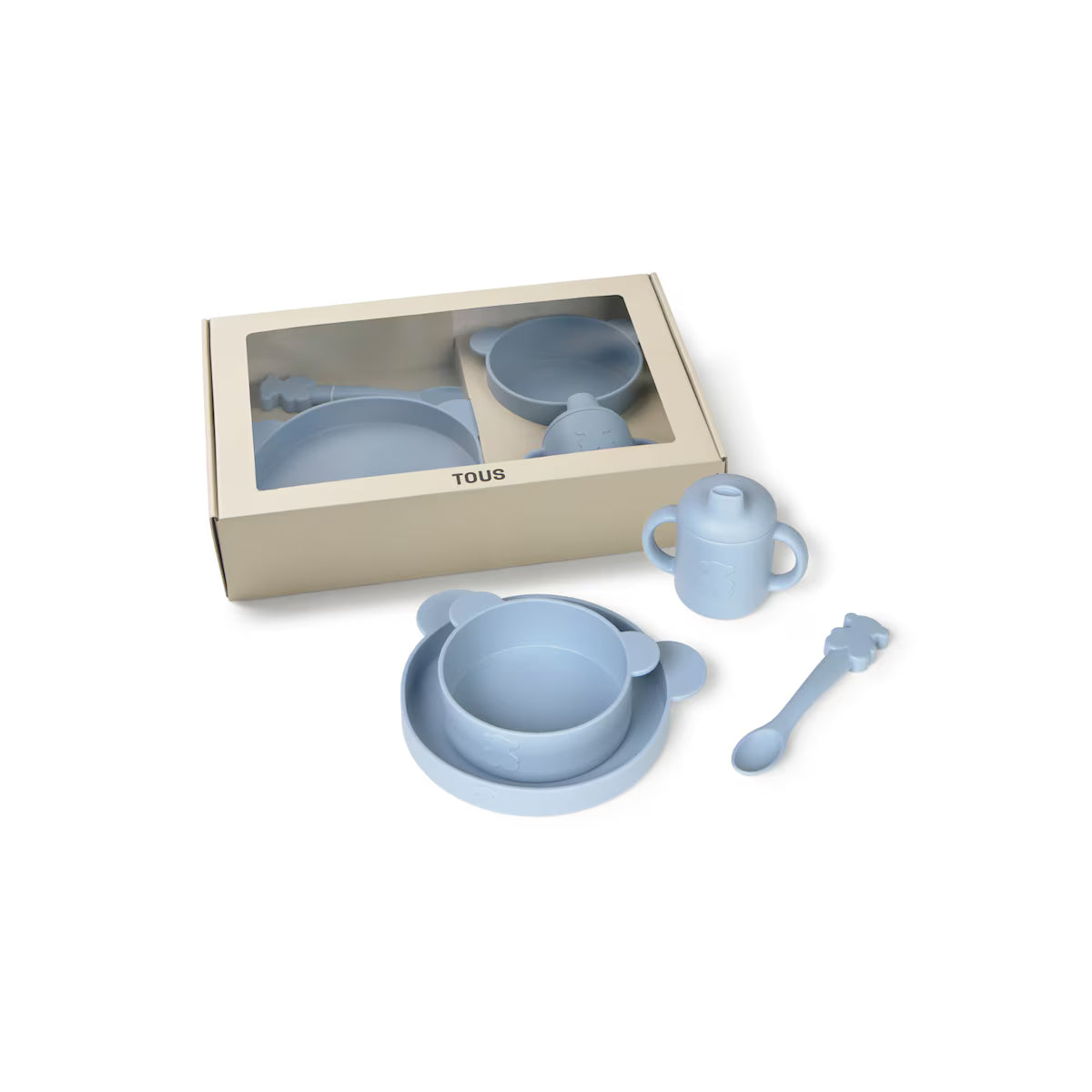 Para Comer Tous Zoe-2001-Azul Vajilla silicona 4 piezas Zoe Azul para mundo bebé